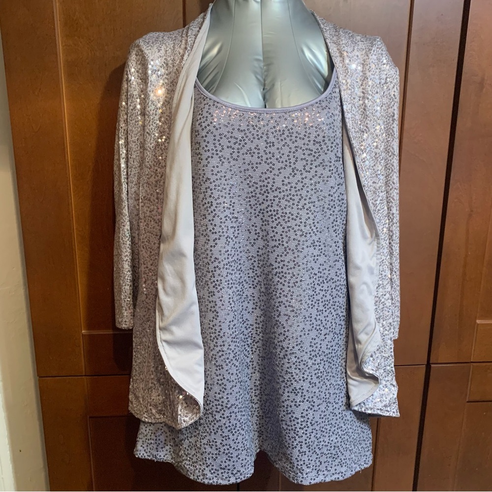 SALE!! 2 piece Lilac Sequin Tank Top and Cardigan Set